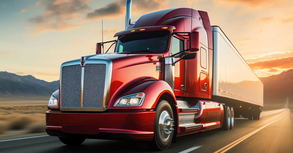 Red moving truck transporting belongings across Australia, ensuring a seamless relocation.