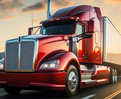 Red moving truck transporting belongings across Australia, ensuring a seamless relocation.